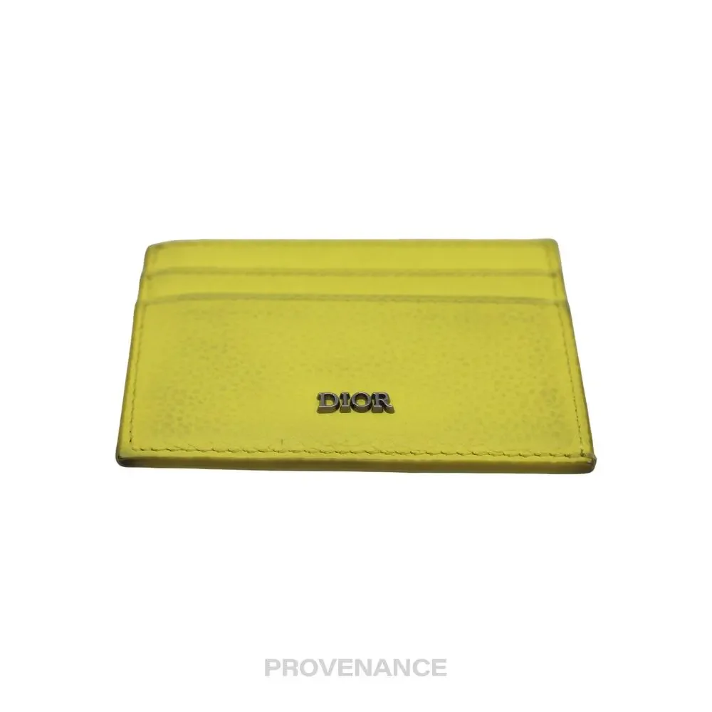 🔴 Dior Card Holder Wallet - Canary Yellow Leather